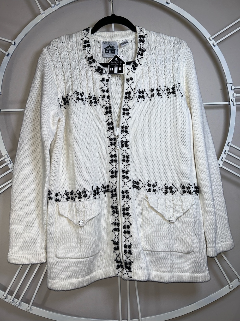 NWT Vintage Storybook Knits "Simply Chic" Zip Cardigan Sweater